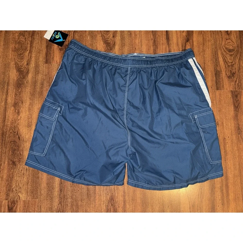 Kanu Surf Mens Swim Trunks Size 5XL Plus Blue Mesh Lining Board Shorts NWT